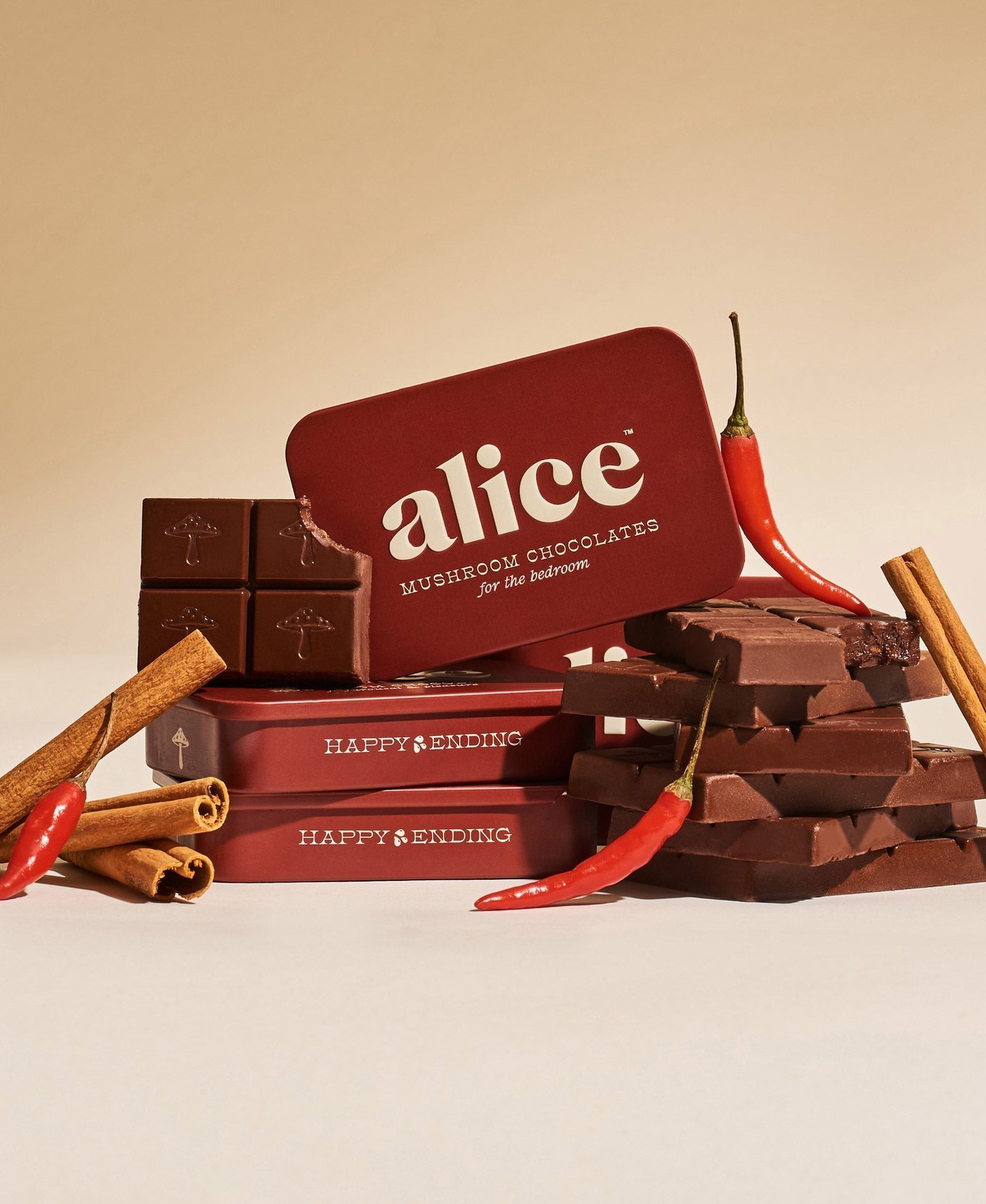Alice Mushrooms Chocolate Happy Ending – 2 Tins (32 Doses) Alice Mushrooms Chocolate Happy Ending – 2 Tins (32 Doses)